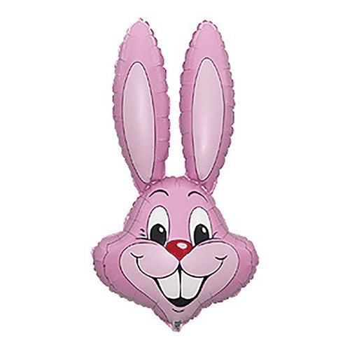 Folieballon "Konijn" hoofd - lichtroze